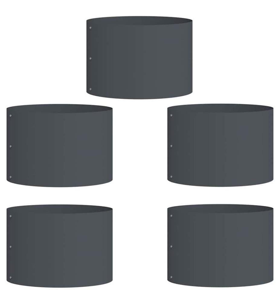 vidaXL Anneau de jardinière 5 pcs Anthracite 30 x 30 x 20 cm