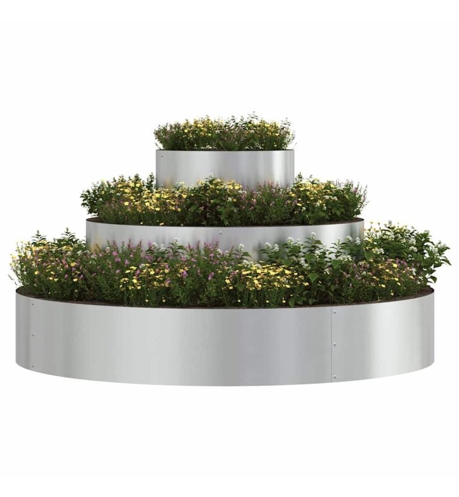 vidaXL Cache-pot de jardin Argent 120 x 120 x 20 cm Acier galvanisé