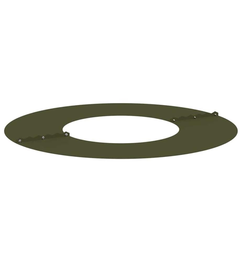 vidaXL adapté pour anneau d'arbre plat Vert olive Ø30 / 60 cm Acier