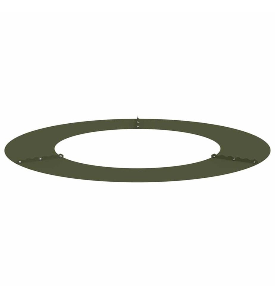 vidaXL adapté pour anneau d'arbre plat Vert olive Ø50 / 80 cm Acier