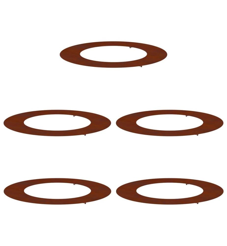 vidaXL adapté pour anneaux d'arbre plats 5 pcs Marron Ø50 / 80 cm