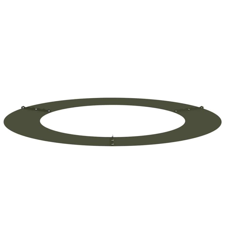 vidaXL adapté pour anneau d'arbre plat Vert olive Ø60 / 90 cm Acier