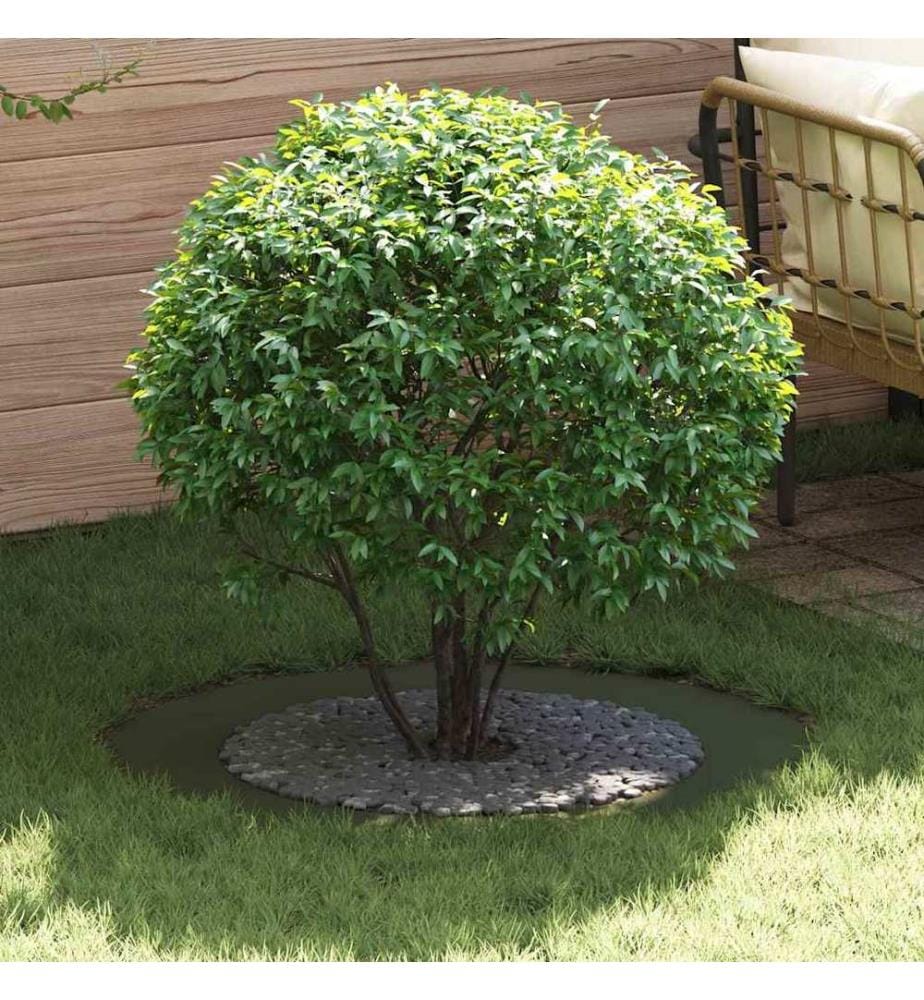 vidaXL adapté pour anneaux d'arbre plats 5 pcs Vert olive Ø60 / 90 cm