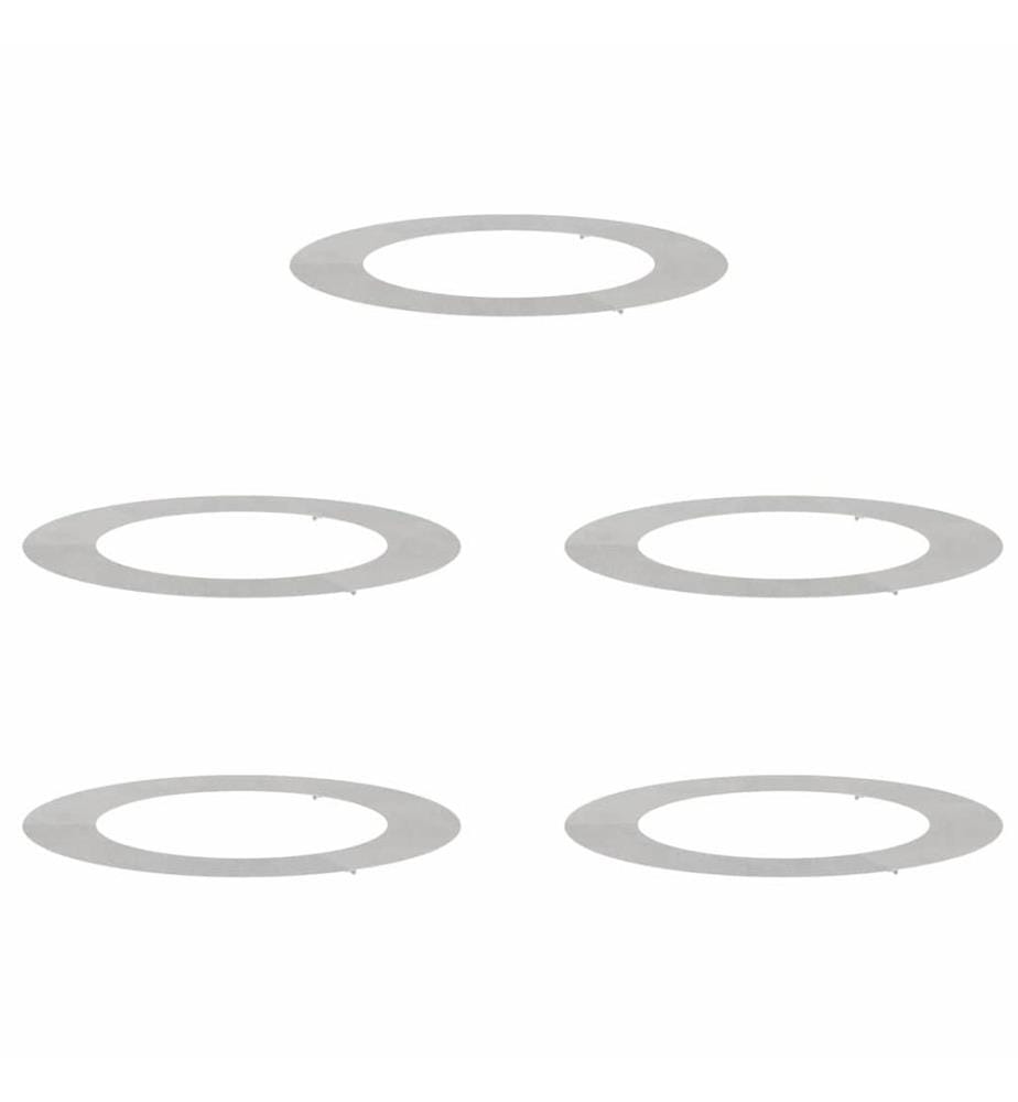 vidaXL adapté pour anneaux d'arbre plats 5 pcs Argent Ø60 / 90 cm