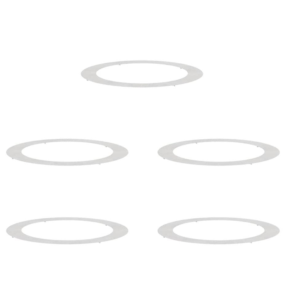 vidaXL adapté pour anneaux d'arbre plats 5 pcs Argent Ø90 / 120 cm