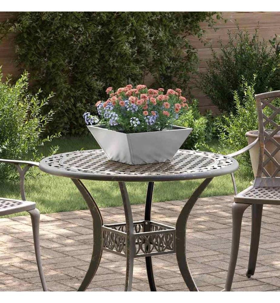 vidaXL Cache-pot de jardin Argent 35 x 35 x 15 cm Acier inoxydable