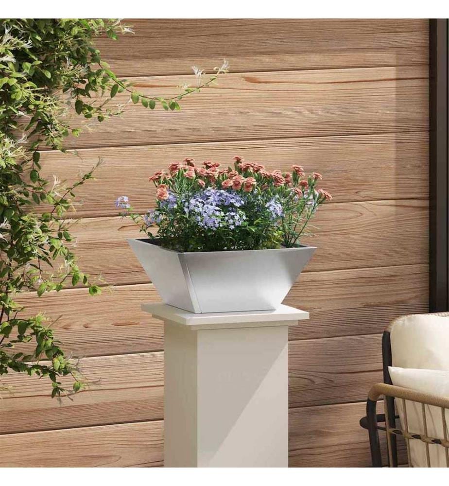 vidaXL Cache-pot de jardin 5 pcs Argent 35 x 35 x 15 cm