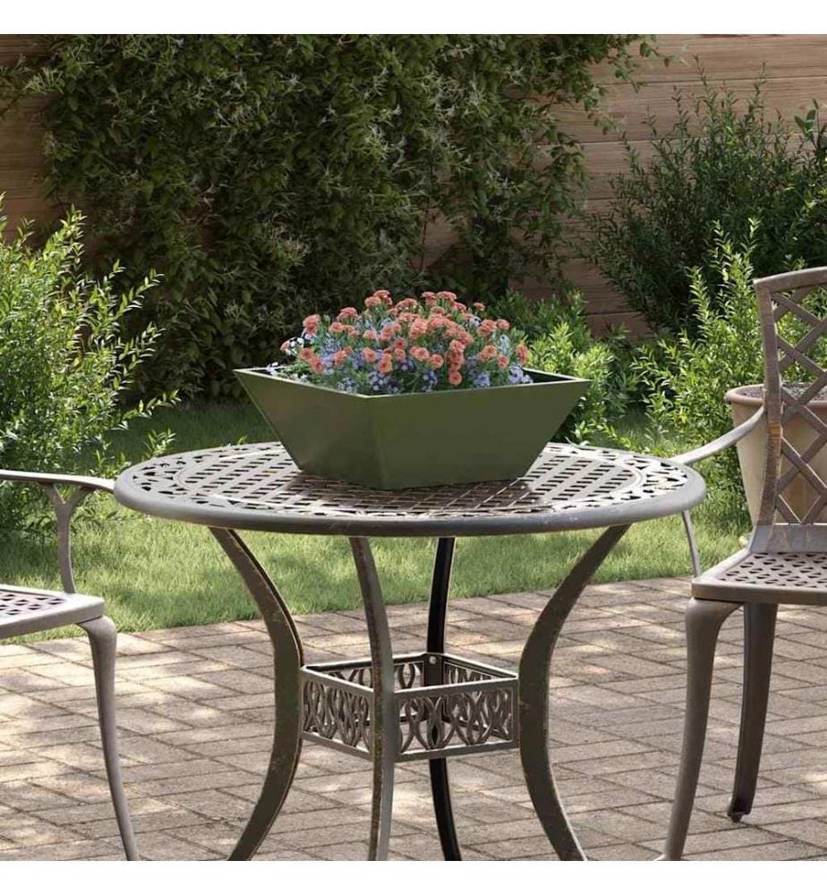 vidaXL Cache-pot de jardin Vert olive 40 x 40 x 15 cm
