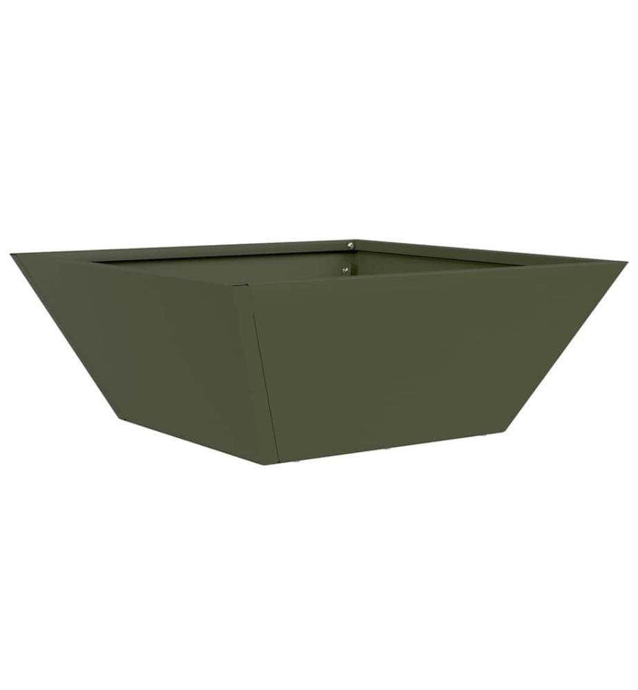 vidaXL Cache-pot de jardin Vert olive 40 x 40 x 15 cm