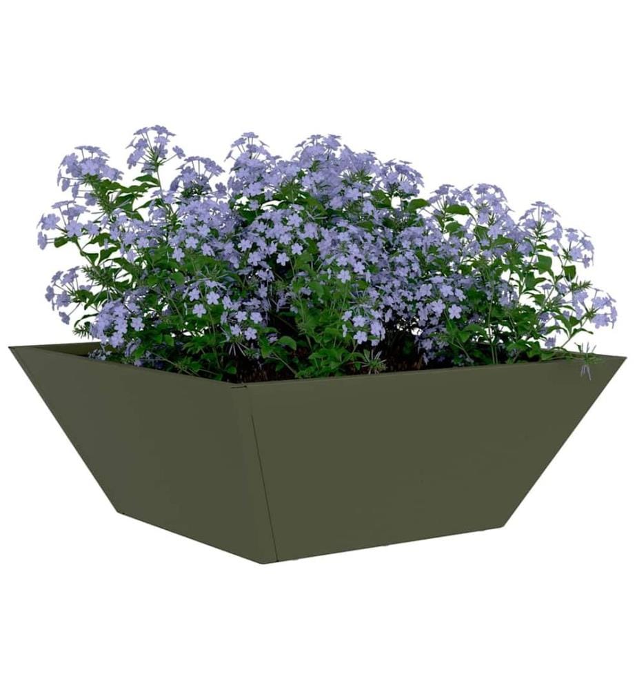vidaXL Cache-pot de jardin Vert olive 40 x 40 x 15 cm