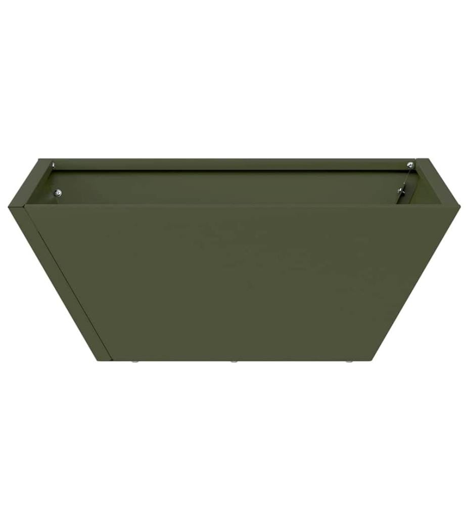 vidaXL Cache-pot de jardin Vert olive 40 x 40 x 15 cm