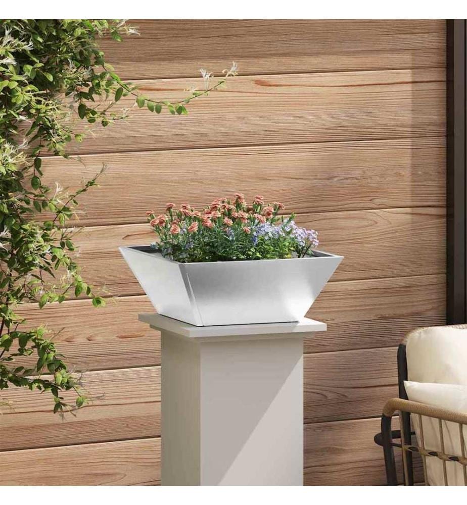 vidaXL Cache-pot de jardin 5 pcs Argent 40 x 40 x 15 cm