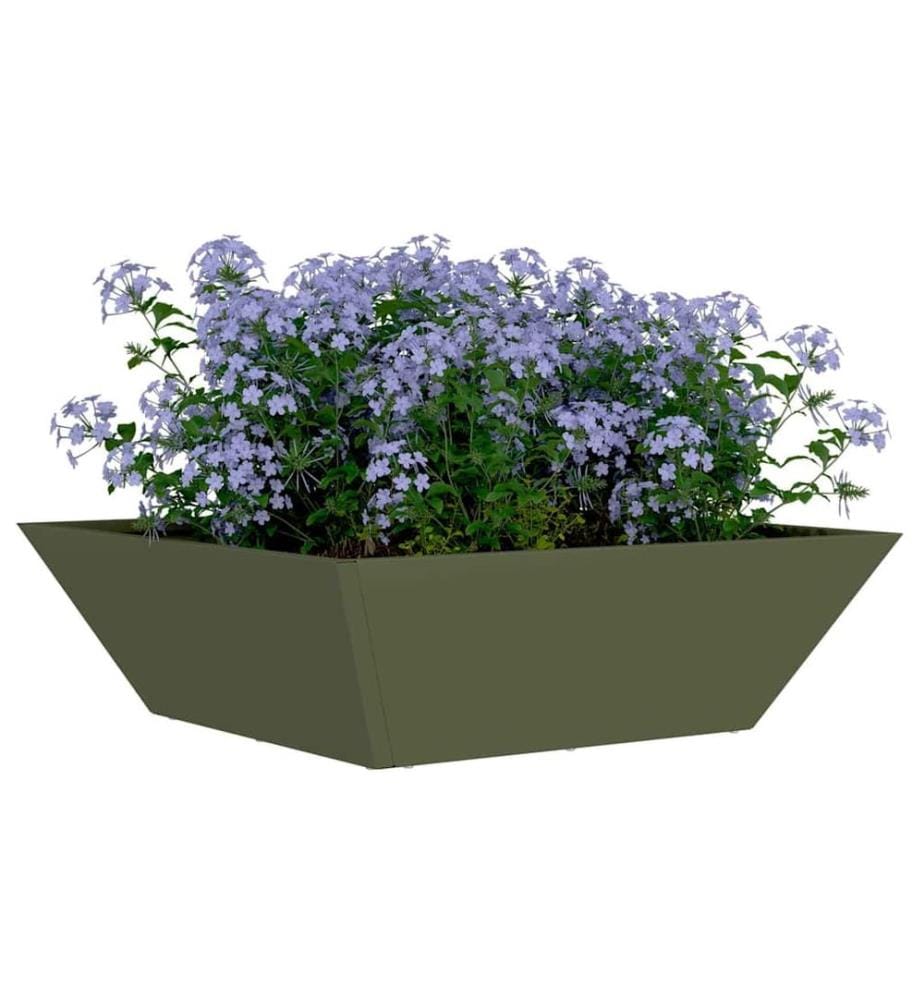 vidaXL Cache-pot de jardin 5 pcs Vert olive 50 x 50 x 15 cm