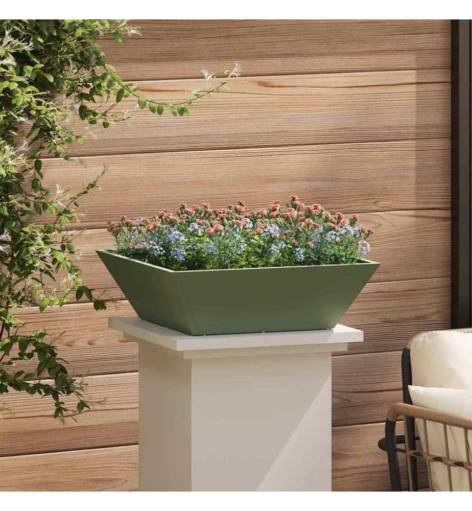 vidaXL Cache-pot de jardin 5 pcs Vert olive 50 x 50 x 15 cm
