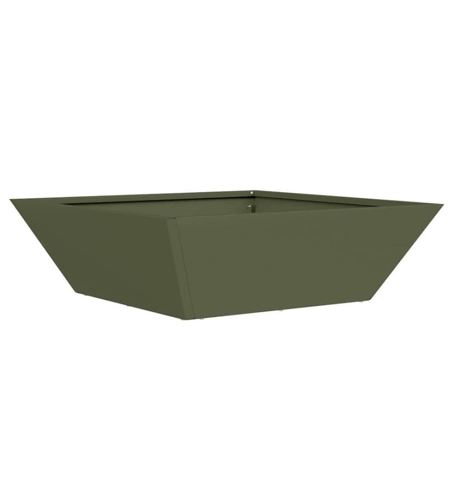 vidaXL Cache-pot de jardin 5 pcs Vert olive 50 x 50 x 15 cm