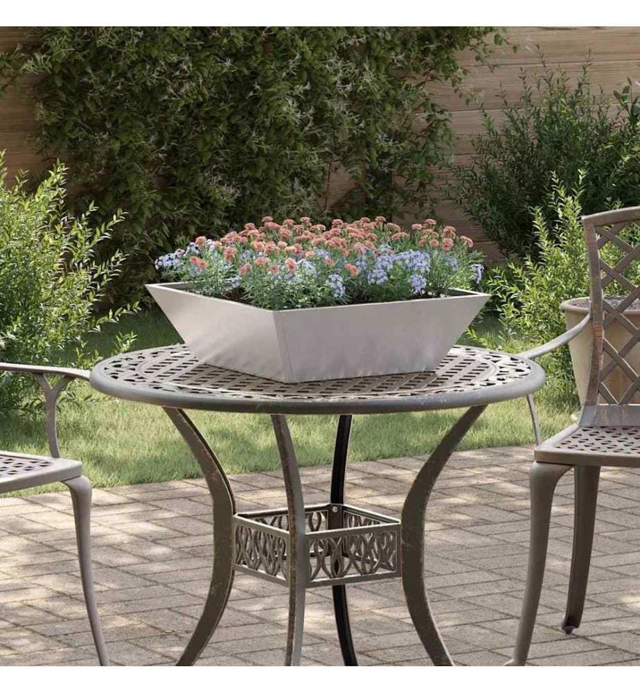 vidaXL Cache-pot de jardin Argent 50 x 50 x 15 cm Acier inoxydable