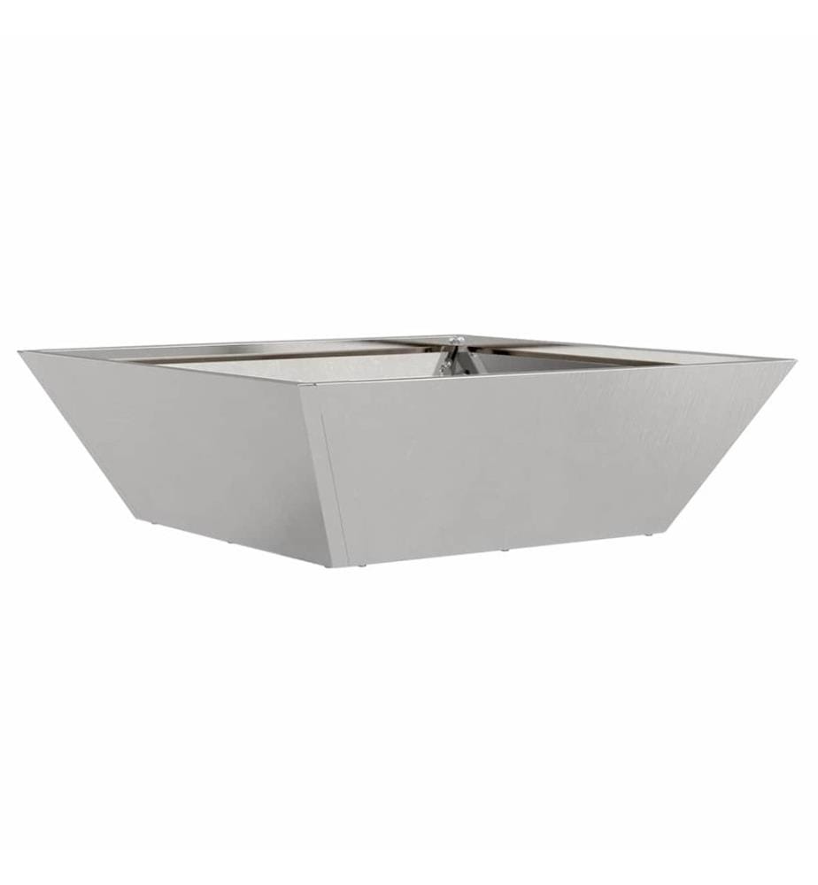 vidaXL Cache-pot de jardin Argent 50 x 50 x 15 cm Acier inoxydable