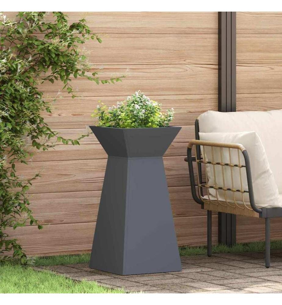 vidaXL Jardinière à pilier 2 pcs Anthracite 35 x 35 x 73 cm