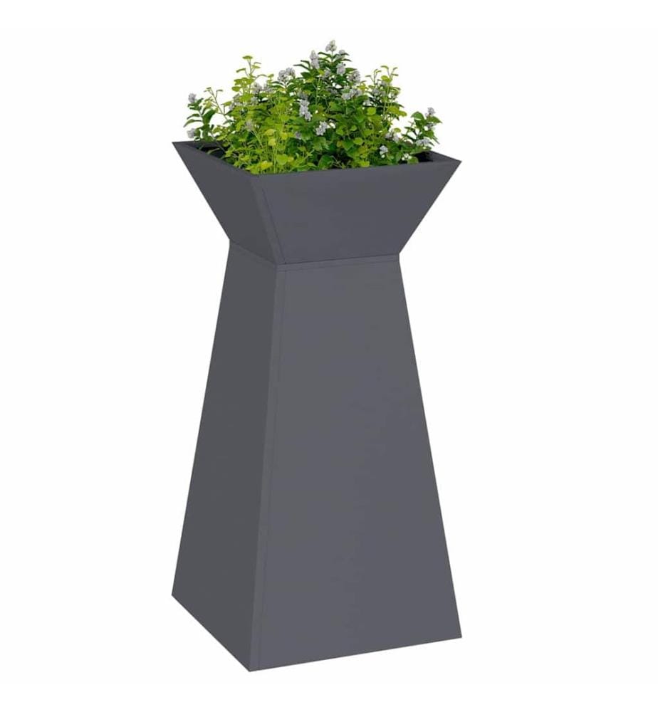 vidaXL Jardinière à pilier 2 pcs Anthracite 35 x 35 x 73 cm