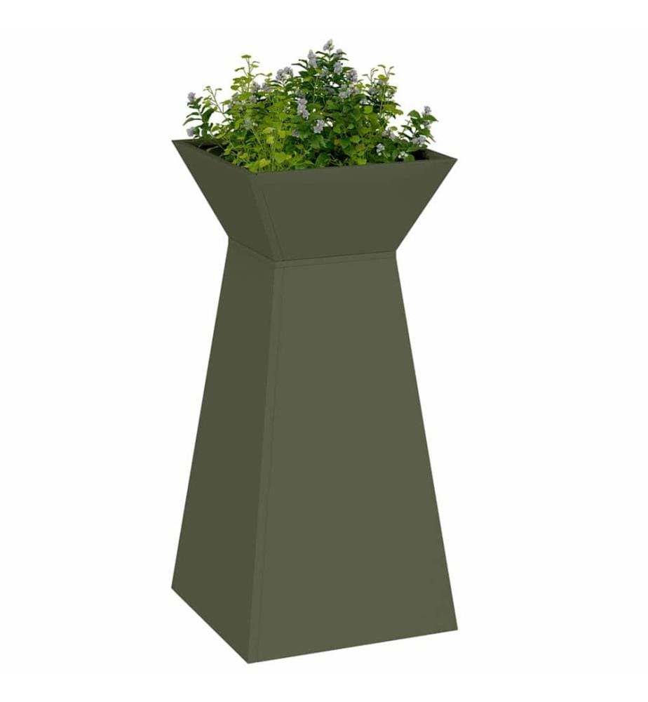 vidaXL Säulen Pflanzer Oliv 35 x 35 x 73 cm