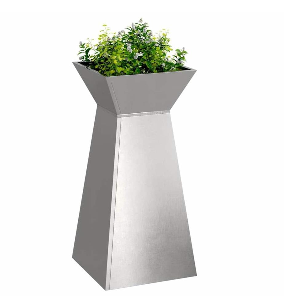 vidaXL Säulen Pflanzer Silber 35 x 35 x 73 cm Edelstahl