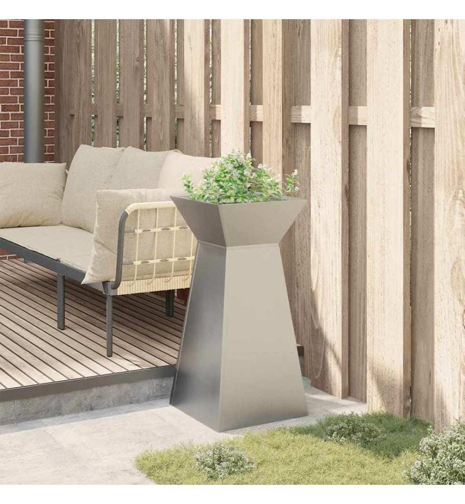 vidaXL Säulen Pflanzer Silber 35 x 35 x 73 cm Edelstahl