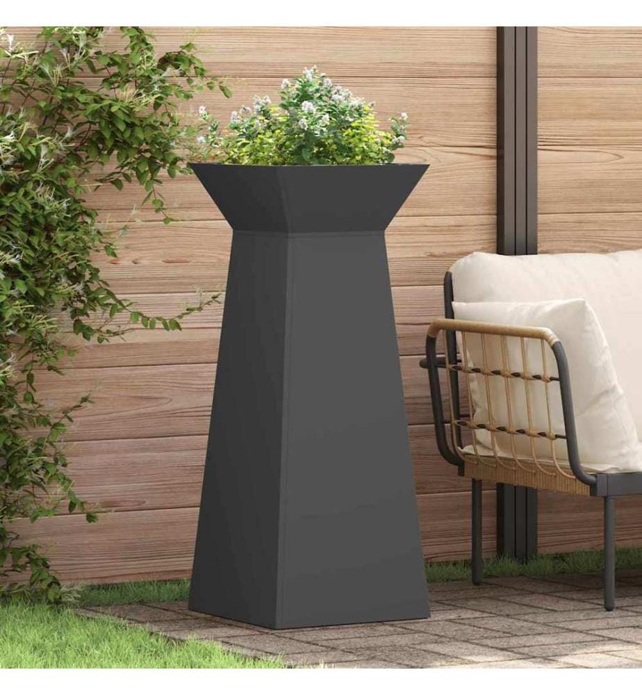 vidaXL Jardinière à pilier 2 pcs Noir 40 x 40 x 100 cm