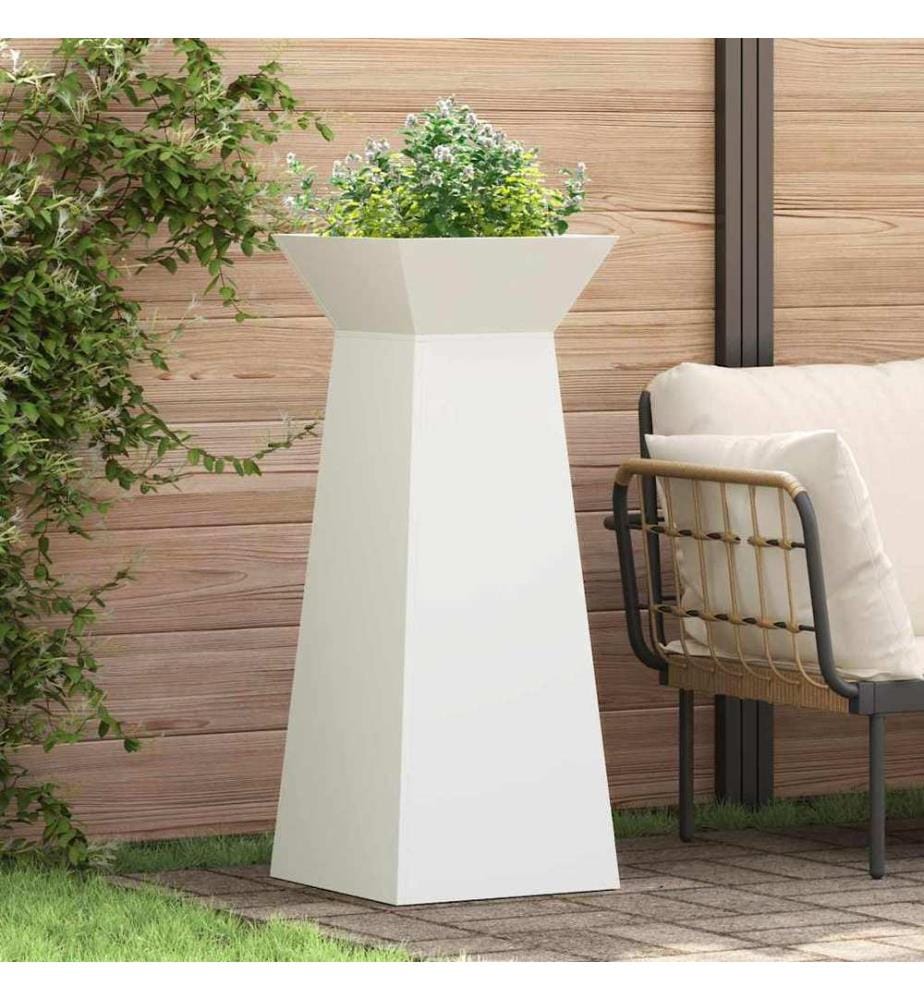 vidaXL Jardinière à pilier Blanc 40 x 40 x 100 cm