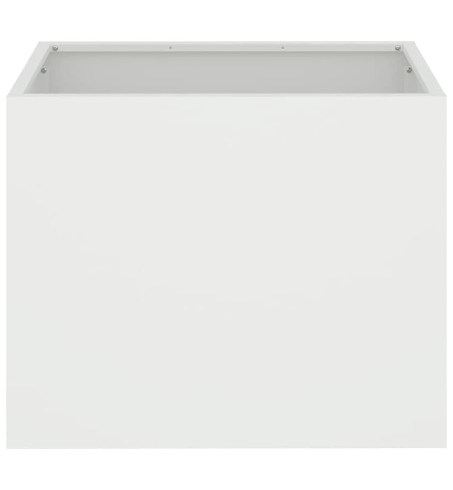 vidaXL Cache-pot de jardin Blanc 50 x 32 x 40 cm Acier laminé à froid