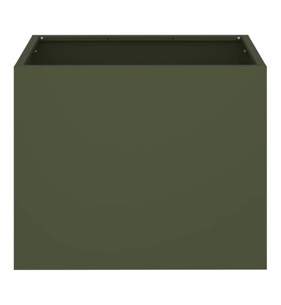 vidaXL Cache-pot de jardin Vert olive 50 x 32 x 40 cm