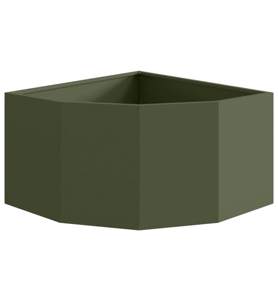 vidaXL Jardinière d'Angle Vert olive 60 x 60 x 35 cm Acier