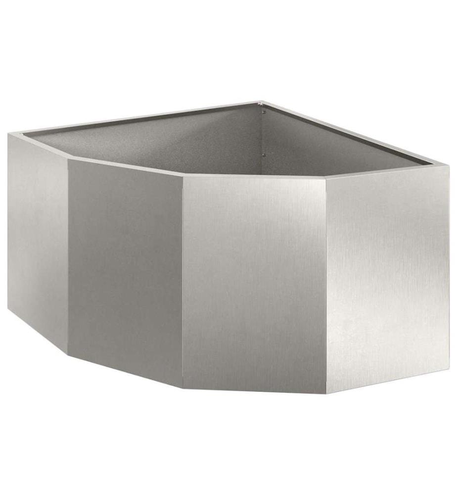 vidaXL Eckpflanzer Silber 60 x 60 x 35 cm Edelstahl