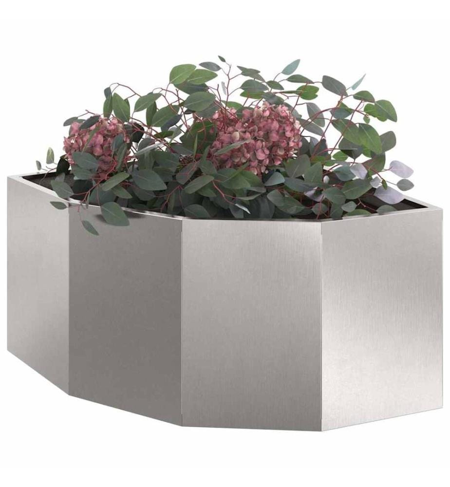 vidaXL Eckpflanzer Silber 60 x 60 x 35 cm Edelstahl