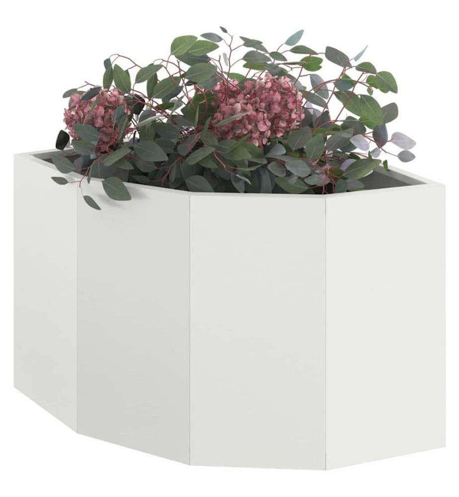 vidaXL Jardinière d'Angle Blanc 45 x 45 x 35 cm Acier