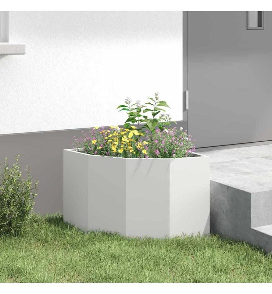 vidaXL Jardinière d'Angle Blanc 45 x 45 x 35 cm Acier