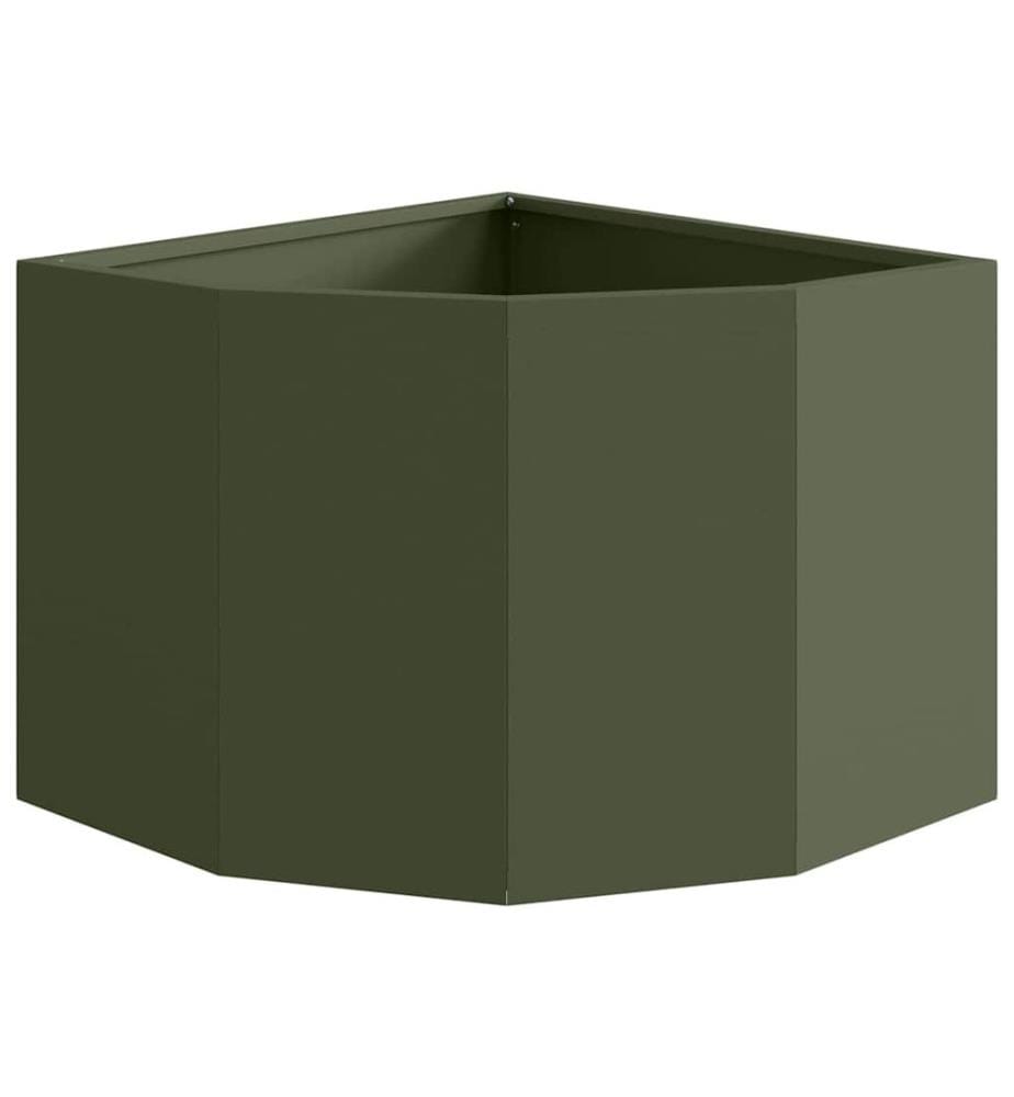 vidaXL Jardinière d'Angle Vert olive 45 x 45 x 35 cm Acier