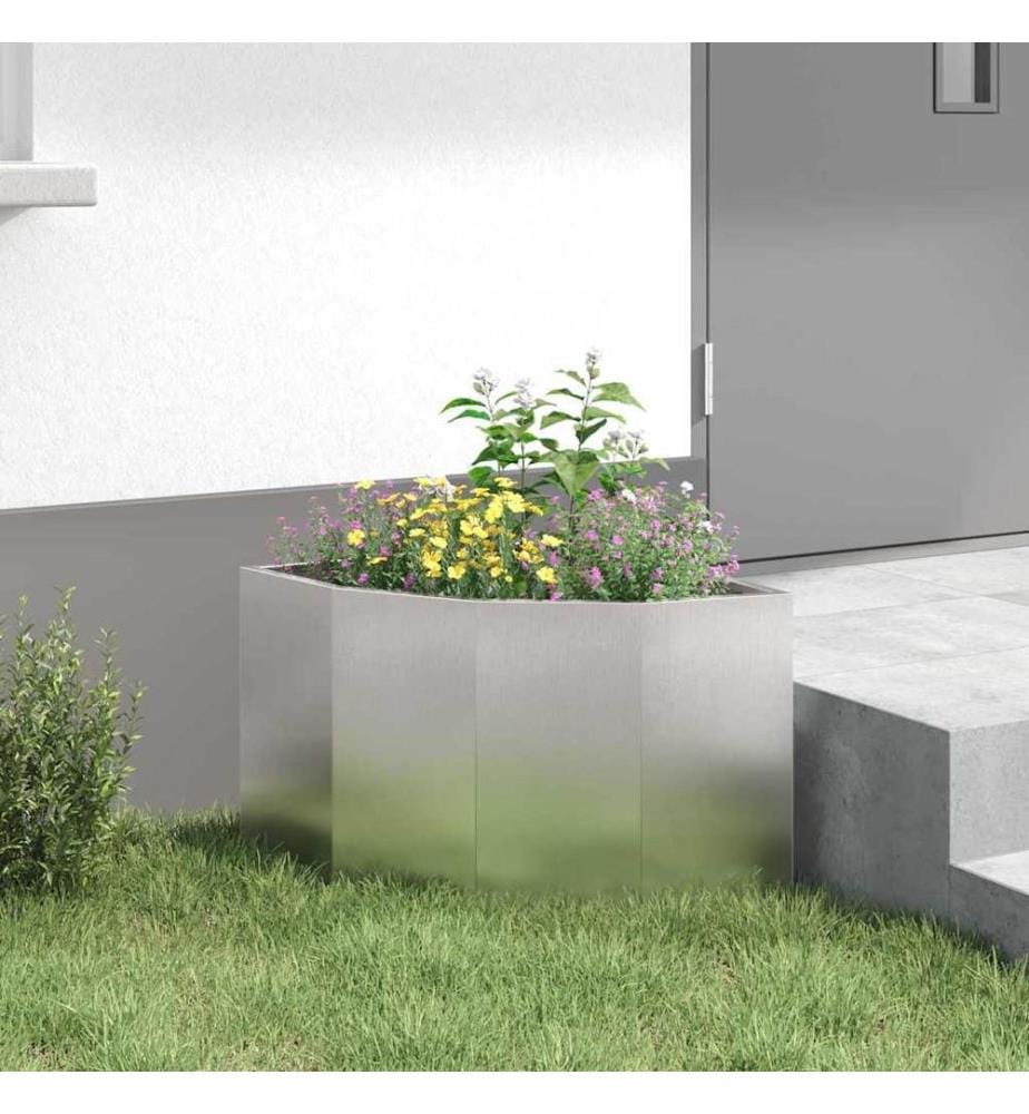 vidaXL Jardinière d'Angle Argent 45 x 45 x 35 cm Acier inoxydable