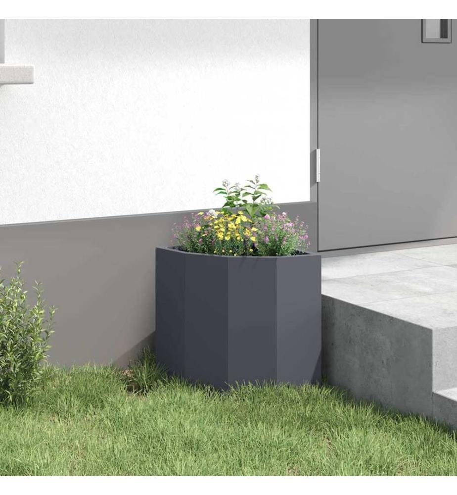 vidaXL Jardinière d'Angle Anthracite 30 x 30 x 35 cm Acier