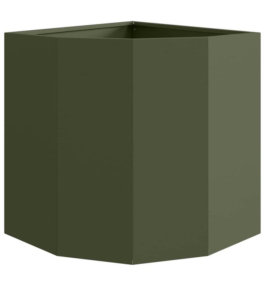 vidaXL Jardinière d'Angle Vert olive 45 x 45 x 50 cm Acier