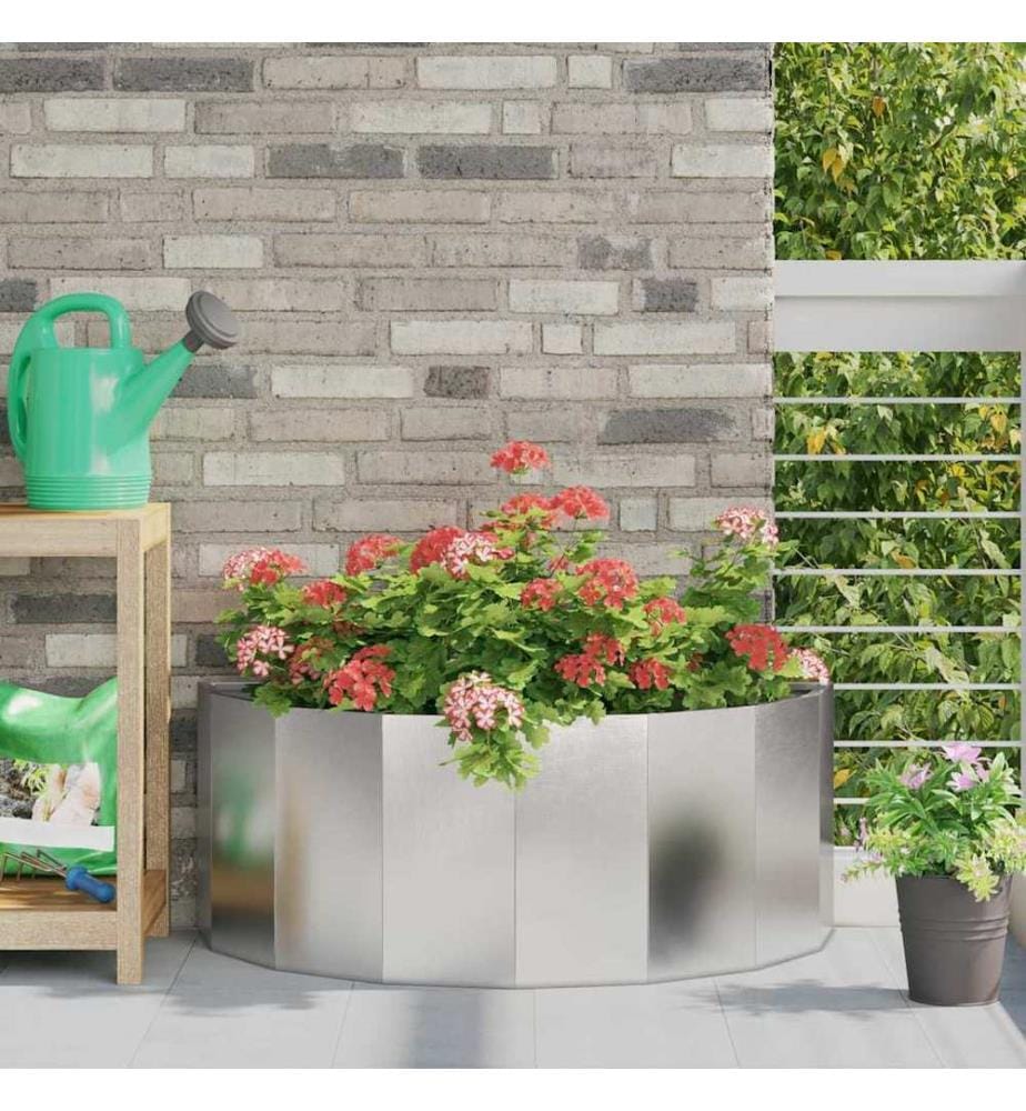 vidaXL Jardinière Argent 90 x 45 x 35 cm Acier inoxydable