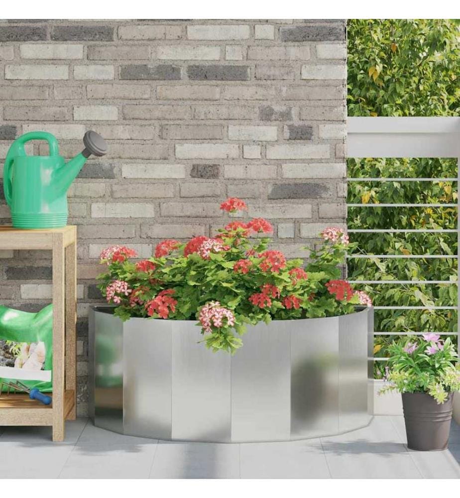 vidaXL Jardinière Argent 90 x 45 x 35 cm Acier galvanisé