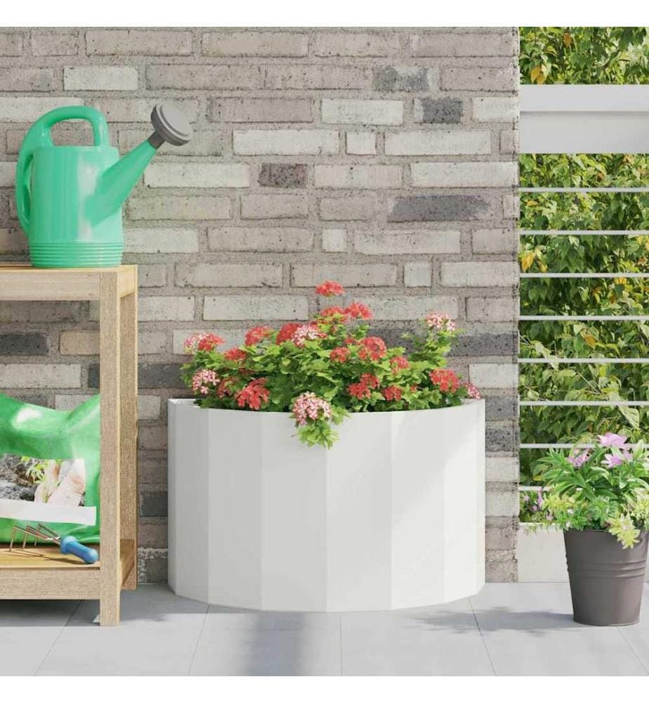 vidaXL Jardinière Blanc 60 x 30 x 35 cm Acier
