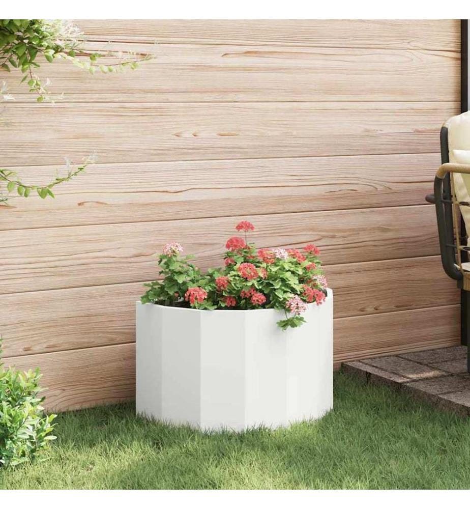 vidaXL Jardinière Blanc 60 x 30 x 35 cm Acier