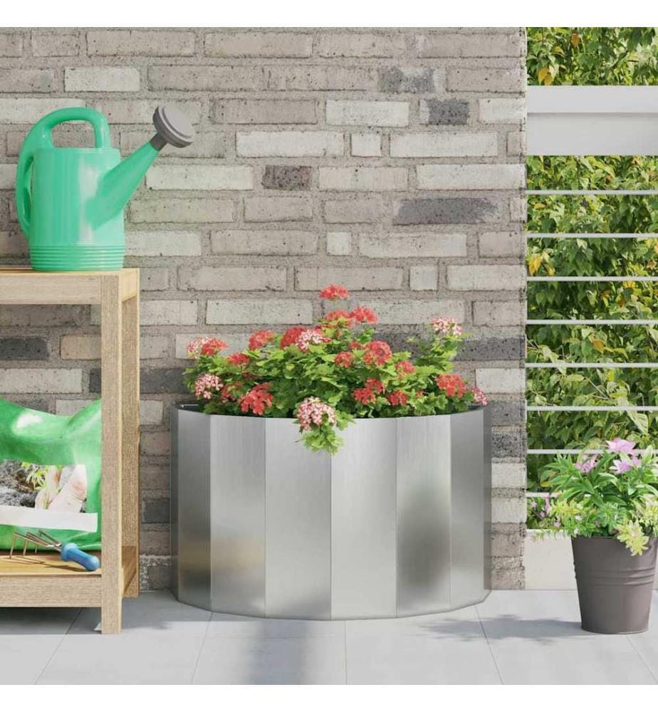 vidaXL Jardinière Argent 60 x 30 x 35 cm Acier galvanisé