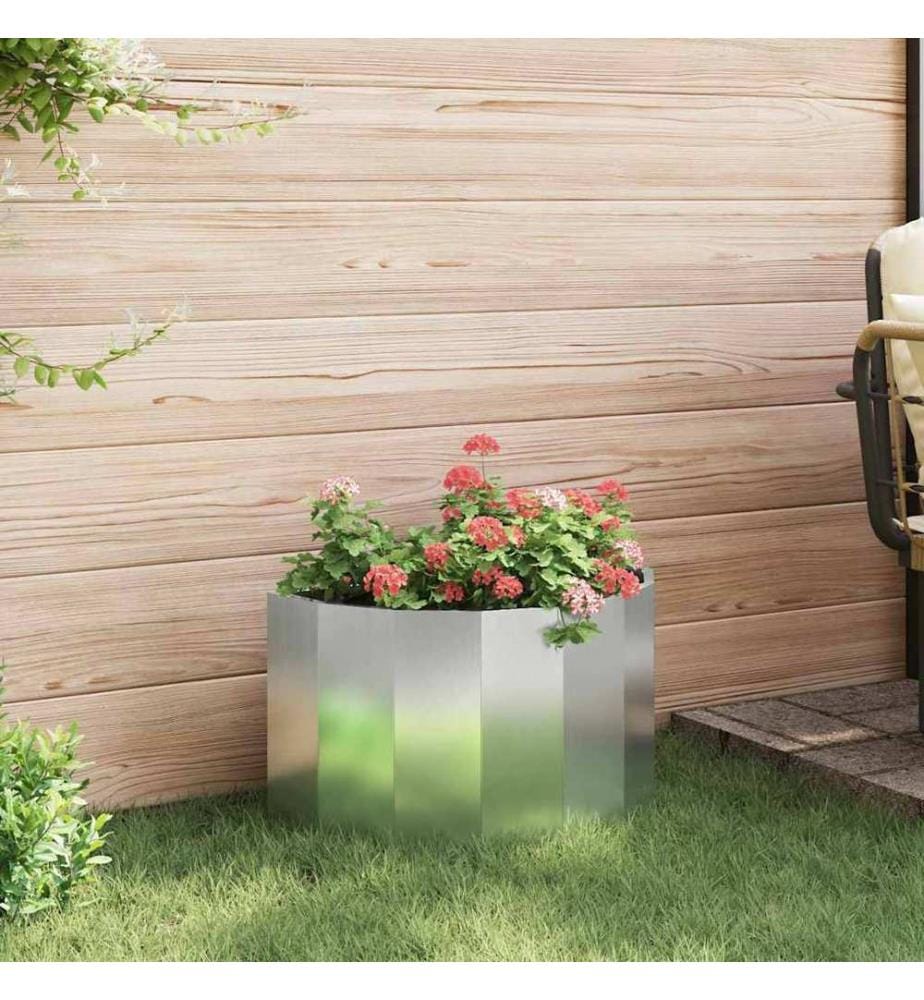 vidaXL Jardinière Argent 60 x 30 x 35 cm Acier galvanisé