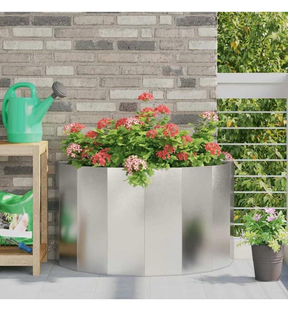 vidaXL Jardinière Argent 90 x 45 x 50 cm Acier inoxydable