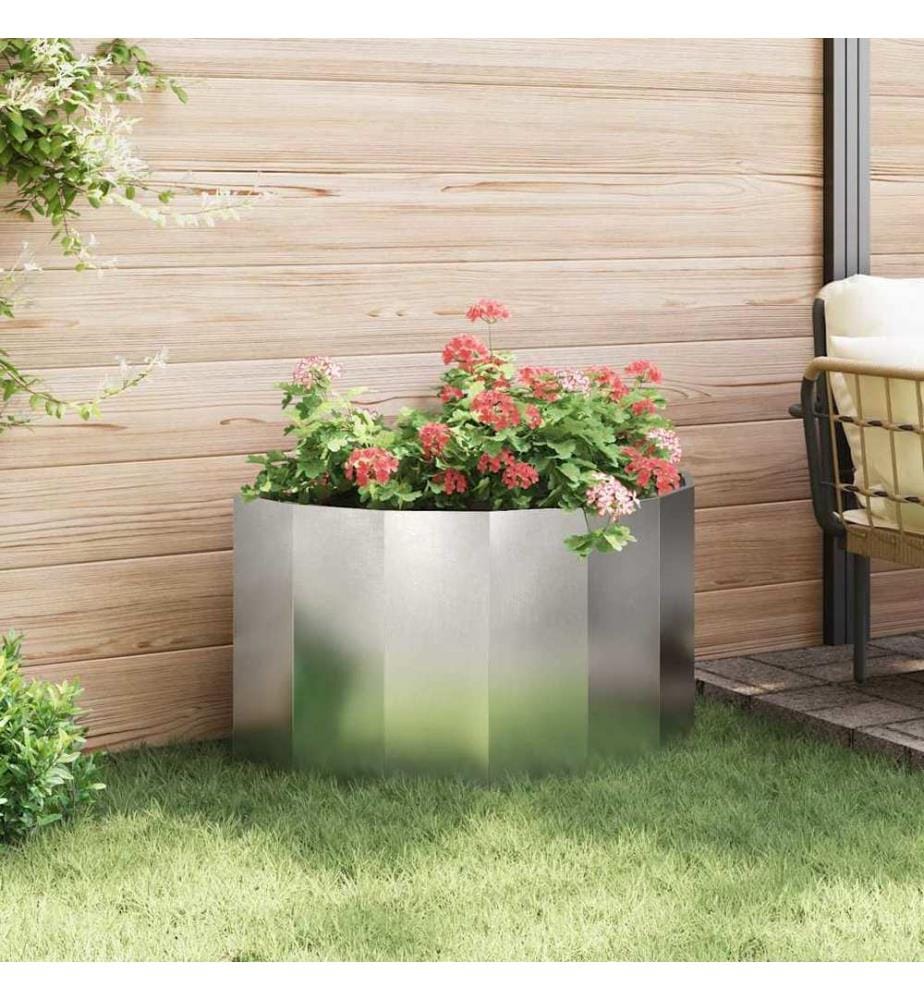 vidaXL Jardinière Argent 90 x 45 x 50 cm Acier inoxydable
