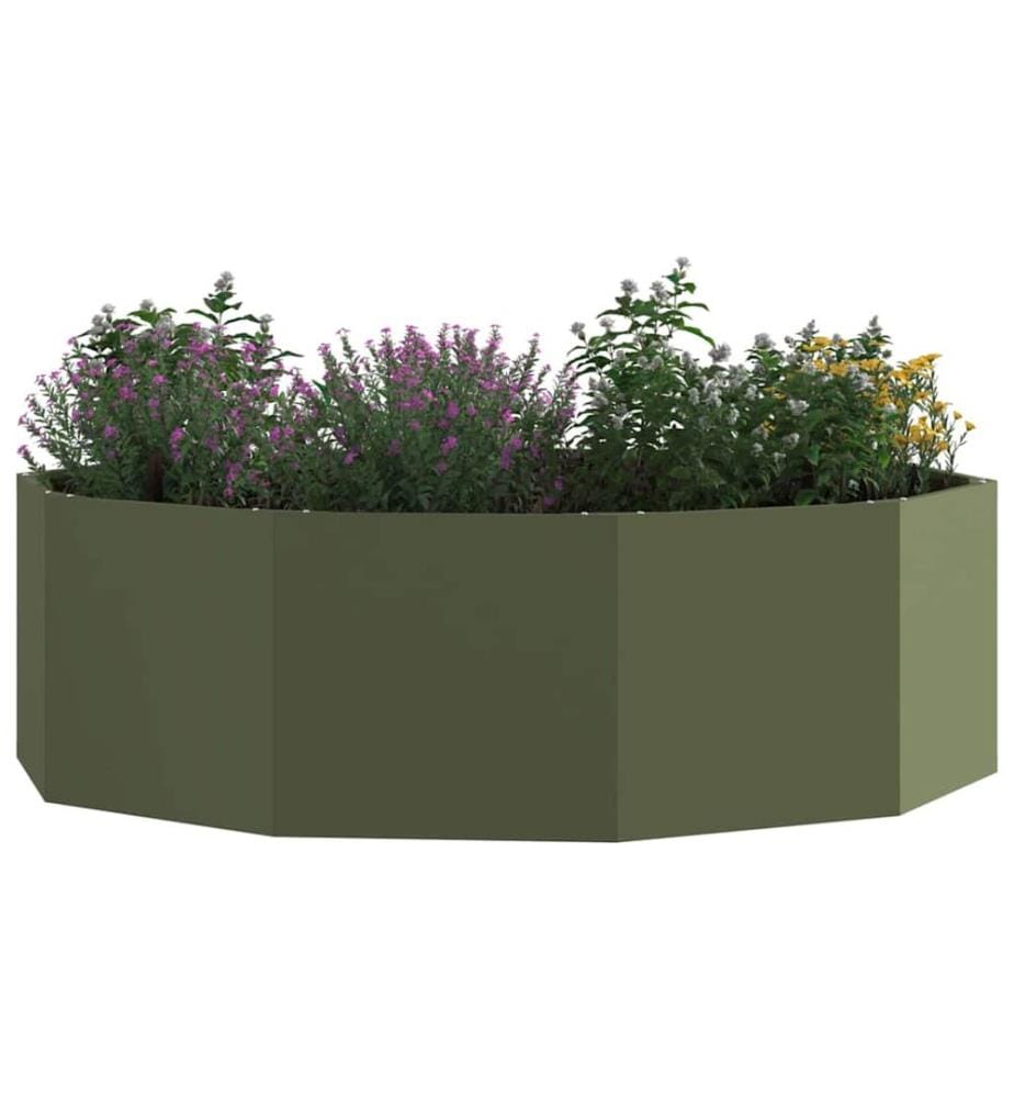 vidaXL Jardinière Vert olive 120 x 120 x 35 cm Acier