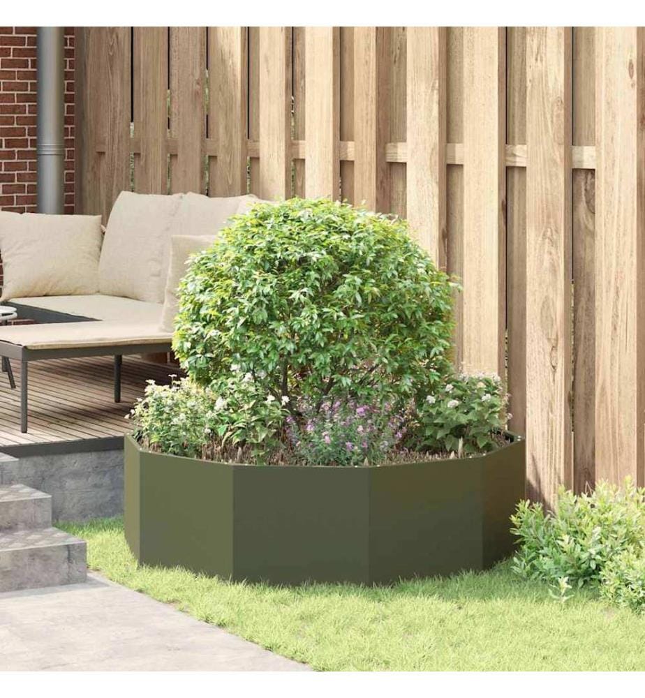 vidaXL Jardinière Vert olive 120 x 120 x 35 cm Acier