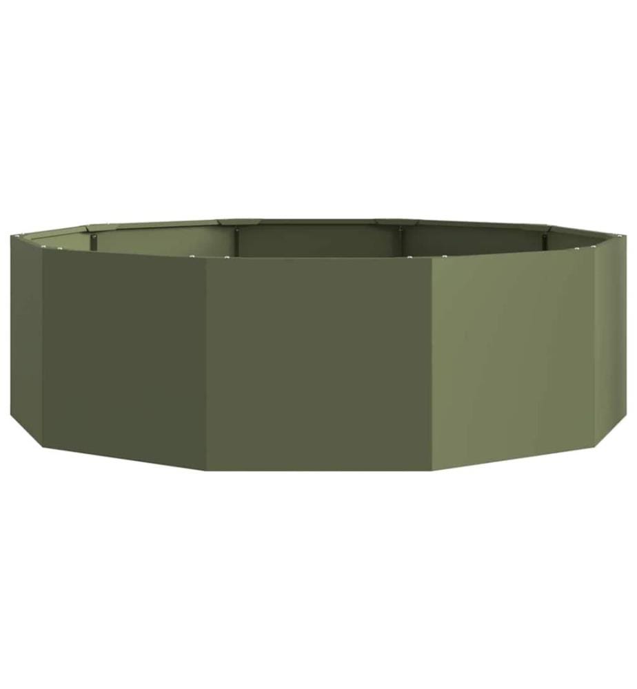 vidaXL Jardinière Vert olive 120 x 120 x 35 cm Acier